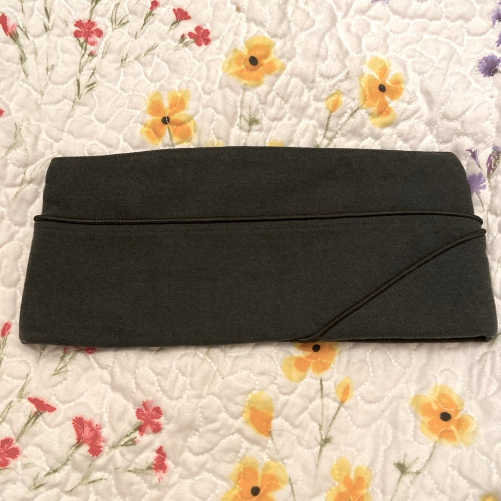 Vintage Army Garrison Cap Military Army Green Wool Dated 6/30/1956 Uniform 7 1/2